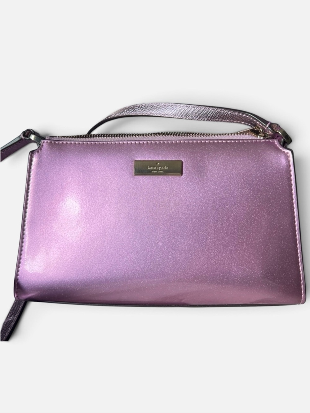 Kate Spade Kenzie Metallic Lilac Mini Crossbody Bag Lavender